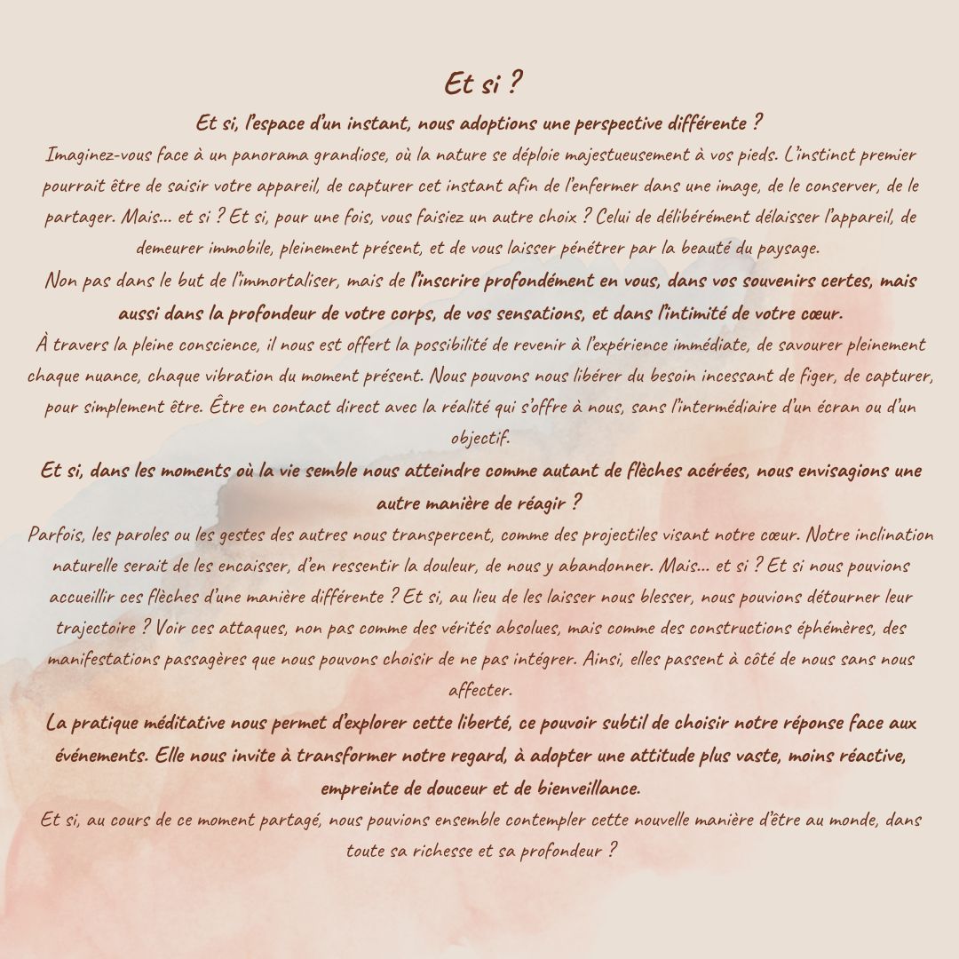 Atelier méditation introspection d'automne - une invitation à "faire différemment"